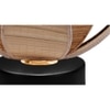 Roger Beige Bamboo Shade Table Lamp with Black Iron Base