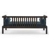 Milton Diwan in American Walnut Finish with Blue Fabric Colour