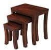 Avalon Solid Wood Set of 3 Stool in Teak Finish