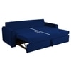 Clevam 3 Seater Pull Out Sofa cum Bed  in Navy Blue Colour
