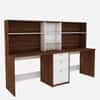 Natsu Twin Home Office Table Walnut and Frosty White
