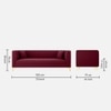 Texude Velvet 3 Seater Sofa in Maroon Colour