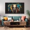The Castle Decor Elephant Wall Painting Wooden Framed Digital Painting 27x48 Inch