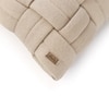 Basket Knit Sandy Brown Cotton Knitted Pillow Cover 12X20 Inches
