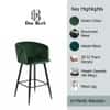 Doe Buck Velvet Counter Height Bar Stool in Green Colour