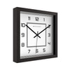 Geometric Square Wooden Wall Clock with Layered Border Design