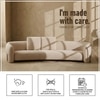 Urbanopulence  Wood 3 Seater With Upholstery Non Storage Sofa In White Colour