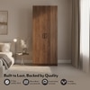 Zoey Engineered Wood 2 Door Wardrobe in Classic Walnut Finish