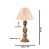 Devansh Off-White Cotton Vintage Curtain Pleated   Lamp With Wood Base (12X19)