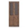 Oswald Glass cabinet in Classic walnut Finish