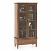Malabar Bookshelf Display Cabinet 55 book Capacity Amber Walnut Finish