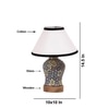 Devansh Conical White & Black  Cotton Shade Lamp With Wood & Mosaic Glass Base For Decoration/Office/Home/Gifting/Study For Decoration/Office/Home/Gifting/Study -(10X10X14.5) Inches -A