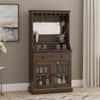 Riveria Solid Wood Bar Cabinet (Danish Walnut Finish)