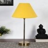 Yellow cotton with Metal Gold Table Lamp