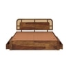 Sunburst Ratan Solid Wood King Size Storage Bed
