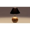 Black cotton with Natural Wood Table Lamp
