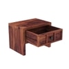Tiana Solid Wood Bedside Table in Teak Finish
