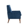Leston Boucle Fabric Lounge Chair in Blue Colour