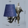 Devansh Metal Electric Wall Light in Antique Gold Colour with Blue Shade Count of 1 Light