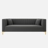 Texude Velvet 3 Seater Sofa in Dark Grey Colour