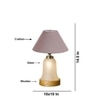 Devansh Conical Grey Cotton Shade Lamp With Wood & Mosaic Glass Base For Decoration/Office/Home/Gifting/Study For Decoration/Office/Home/Gifting/Study -(10X10X14.5) Inches -A
