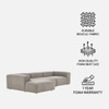 Elegantedge Wood Right Aligned 3-Seater With Upholstery Non Storage Sofa In Grey Colour