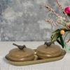 Metalsmith Metal Serveware Box Set of 3 with Tray Gold Finish