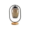 Devansh Multicolor Glass Wooden & Iron Table Lamp -17 Inch Height -V