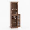 Bunai Solid Wood Free Standing Bar Cabinet In Teak Finish