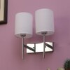 Eliante Cloth Shade Wall Lights Mild Steel & Glass Material Chrome & White Finish