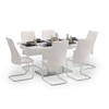 Caribu 4 To 6 Extendable - Ingrid (Leatherette) 6 Seater Dining Table Set (Colour-White)