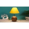 Yellow cotton with Natural Wood Table Lamp