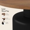 Toro Solid Wood Round Coffee Table In Dual Tone Amber Walnut And Black Finish