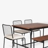 Covent Garden Mild Steel Outdoor Dining Table with Four Chairs and Bench in Grey Colour
