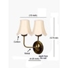 Devansh Dual Gold Metal  Wallmounted Lamp With Cotton Off-White Shade