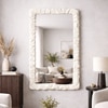 Rift Ivory Finish Wall Mirror