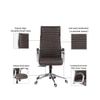 Ettorez  Global Hb Stylish Sleek Leatherette Office Chair In Brown Colour