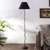 Nyree Black Fabric Floor Lamp with Black Iron Base