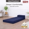 Usha Shriram Folding 1 Seater Single Foam Fold Out Sofa Cum Bed  in Dark Blue Colour