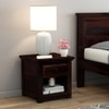 Happu Solid Wood Bedside Table in Walnut Finish