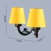 Devansh Metal Electric Wall Light in Antique Gold Colour with Yellow Shade Count of 2 Lights