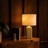 Ravello Handicrafted Table Lamp in Yellow and blue checks Colour