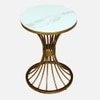 White Metal Side Table in Gold Colour