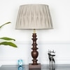 Akira hand crafted Solid wood walnut finish Table Lamp With Natural Linen Shade