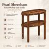 Pearl Sheesham Wood Side Table in Rustic Teak Finish