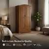 Alexandra Solid Wood Wardrobe in Amber Walnut Finish