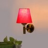 Devansh Metal Electric Wall Light in Gold Colour with Red Shade Count of 1 Light