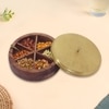 Metalsmith Wooden Storage Box with Lid Brown Gold Finish Organizer