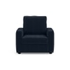 Apollo High Back 1 Seater Fabric Sofa in Sea Port Blue Velvet Colour