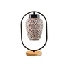 Devansh Multicolor Glass Wooden & Iron  Table Lamp -17 Inch Height  -Z